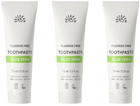 3x Urtekram Aloe Vera Bio Zahnpasta Zahncreme fluoridfrei 75 ml