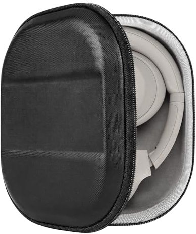 Geekria Shield Headphone Case Compatible with Sony WH-1000XM4/1000XM3/XB910N, MDR1000X/C, Replacement Protective Hard Shell Travel Carrying Bag with Cable Storage (Black)
