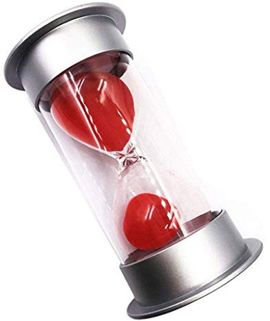 Tenlacum Sablier de douche 25 minutes pour cuisine, salle de classe - 12 x 6,5 cm (12 x 6,5 cm, rouge)