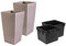 Set of 2 Tall Square Plastic Rattan Indoor/Outdoor Planters Pot + Insert in Set (35L, Mocca)