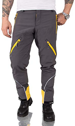 Rock Creek Herren Softshell Hose Cargohose Outdoorhose Wanderhose Herrenhose Wasserdicht Skihose Arbeitshose Winterhose Trekkinghose H-233 Dunkelgrau S