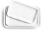 DELLING Lot de 3 grands plateaux de service rectangulaires blancs de 40,6/35,6/30,5 cm – Plateaux de service rectangulaires blancs pour fêtes, sushis, passent au four, blanc