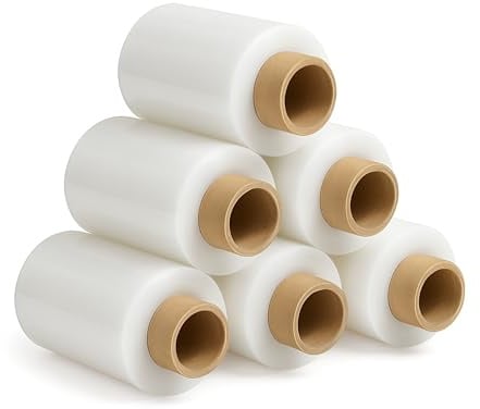 Freiziel® 6x Mini Rollen 10 cm Stretchfolie 23 my (weiß)