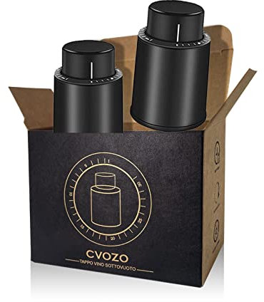 CVOZO 2 pièces bouchons de bouchon de vin sous vide, bouchons de vide réutilisables à Champagne avec marqueur de date, meilleur cadeau pour les amateurs de vin cadeau de Noël