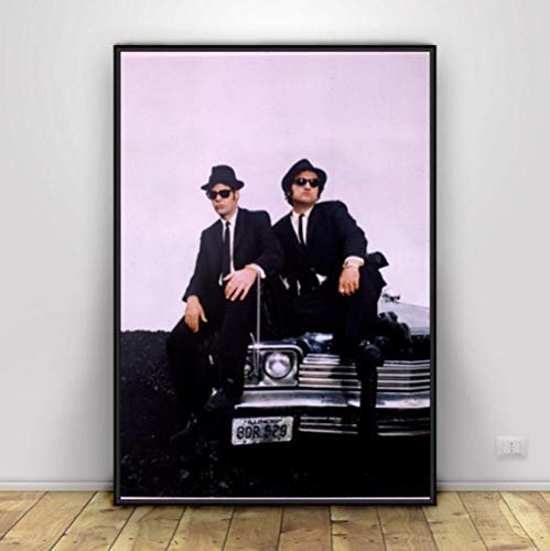 Jryuplzs Leinwand Gemälde Blues Brothers Poster Geschenk TV-Serie Vintage Film Poster druckt Kunst Wandbilder für Wohnzimmer Home Decor 40x60cm ohne Rahmen