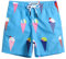 MaaMgic Kleine Jungen Badeshorts Schnelltrocknend Boardshorts mit Mesh-Futter Taschen und Verstellbarem Tunnelzug MEHRWEG, 4 Jahre alt,Kaleidoskop Blau