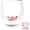 Lily Anne Boutique Cute Glass Drinking Cups - Cat, Duck, Dog, or Bear Double Wall Glass Cup - Use as a Glass Coffee Cup, Tea Cup, Cocktail Cup, or Milk Cup - Large 12.6oz Cups (Unicorn), 375ml