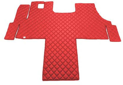KRAM-TRUCK Auto Fußmatten Kompatibel mit FIAT Ducato, Peugeot Boxer, Citroen Jumper ab 2007, Rot, Schwamm Kunstleder 1 cm, Hygienezertifikat, Komfortbezüge