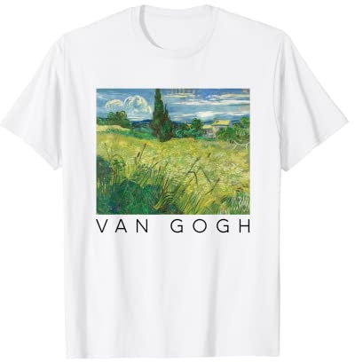 Van Gogh Green Field with Cypress Vincent Van Gogh Art T-Shirt