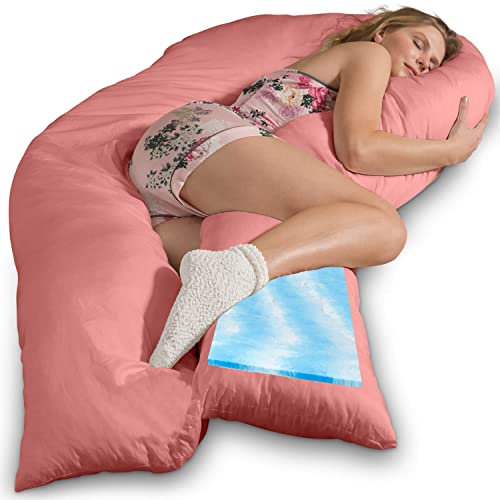 Traumreiter Visco XXL Relaxkissen mit 1cm Memory Foam im Bezug - Das vielfältigste Komfortkissen - Seitenschläferkissen - Schwangerschaftskissen - Lagerungskissen I Kissen für Schwangere (Rose)