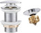 WOMAO Piletta Lavabo Pop-Up Cromato,Lucidato Piletta Click Clack senza Troppo Pieno, Piletta Bidet con Cestello Filtrante Universale