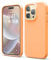 elago Liquid Silicone Case Kompatibel mit iPhone 14 Pro Hülle (6.1), Hochwertiges Silikon, Ganzkörperschutz - 4 Schichten stoßfeste Handyhülle, kratzfestes weiches Mikrofaserfutter (Orange)