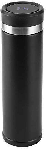 Natudeco Vacuum Cup Thermal Cup Smart Thermostat Insulated Water Bottle with Led Display Portable Stainless Steel Business Cup(Black)