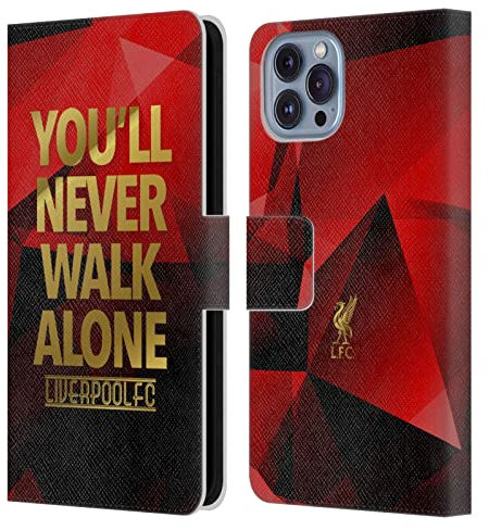 Head Case Designs Officially Licensed Liverpool Football Club Red Geo Ynwa Plain Liver Bird Ynwa Leather Book Wallet Case Cover Compatible With Apple iPhone 14