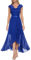 Bbonlinedress Abendkleider lang Elegant Damen Weihnachtskleider Spitze Chiffon Vokuhila Abschlusskleid Hochzeit Brautkleid Party Royal Blue L