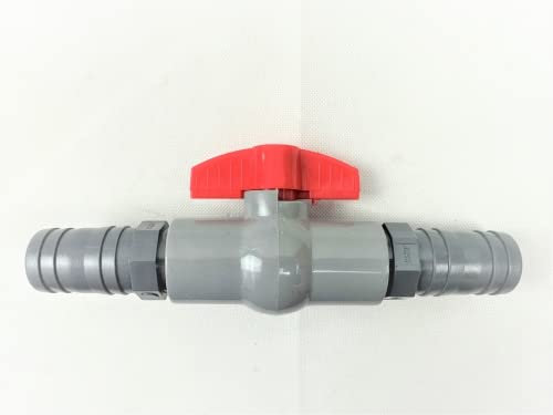 Pondlife PVC Kugelhahn mit beidseitiger Schlauchtülle 25mm, Absperrhahn für Garten, Teich und Pool, Absperrventil mit Schlauchverbinder verklebt