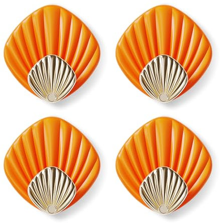 RICOO Klebehaken Set, Haken selbstklebend HP004-O Orange, Muschel Handtuchhaken ohne bohren, Klebehaken für Badezimmer, Kleiderhaken zum Kleben, selbstklebende Wandhaken, Hooks, Badhaken