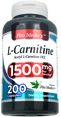 FITO MEDIC'S Lab L-Carnitine Supplement, Acetyl L-Carnitine Formula, 200 Capsules