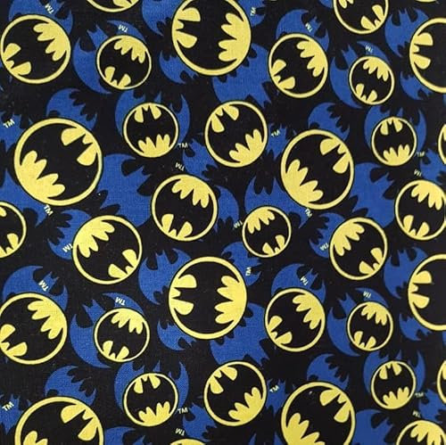 DC Comics Stoff Batman Signal Overlay Baumwollstoff Meterware vorgeschnitten 100% Baumwolle 110cm breit echtes Lizenzprodukt Bastelstoff Material für Kinder Schneidern Quilten
