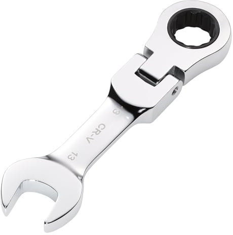 Draper 27969 HI-TORQ Metric Stubby Flexible Head Ratchet Combination Spanner, 13mm