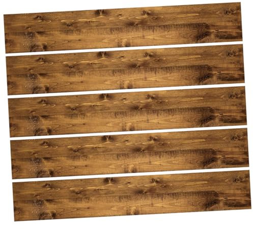 Hemobllo 5pcs Vinyl Flooring Adhesive Peel and Stick Floor Tiles Wood Grain Decals for Walls Floors