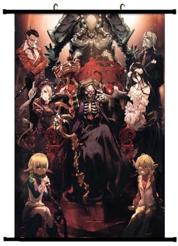 Overlord Anime Wall Scroll Poster Albedo Anime 3D Drucke Charakter Muster Scroll Poster Kunst Decor Leinwand (Typ9)