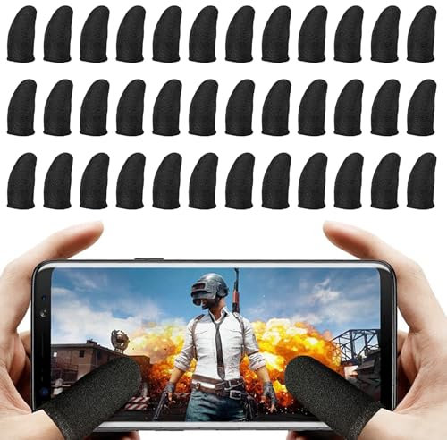 BYYT 48 Stück PUBG Mobile Gaming Finger Sleeves,Mobile Gaming Finger Sleeve,Anti Schweiß Anti Trockenheit Atmungsaktive Faser Finger Dleeve Gaming,Gaming Sleeve Gaming-Handschuhe Für Mobile Gaming