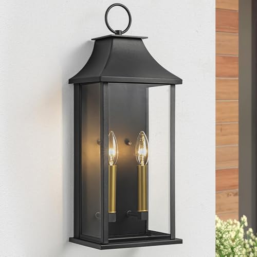 Lawyettle 20.6 Aluminum Dusk to Dawn Outdoor Wall Light, Porch Lights