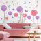 Groß Wandtattoo Löwenzahn Wandaufkleber Lila Blumen Schmetterlinge Pflanzen Wandsticker Pusteblume für Wohnzimmer Schlafzimmer Büros Sofa Hintergrund Hause Flur Wanddekoration