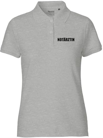 Huuraa Damen Polo Shirt Notärztin Schriftzug Geschenk | Bio Baumwolle Fairtrade Kurzarm Poloshirt Geschenkidee Polohemd