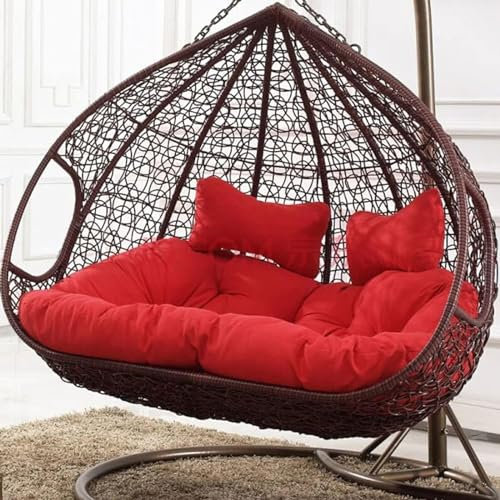 Double Swing Chair Cushion, Hammock Chair Cushions, Thickening 2 Persons Seater Hanging Egg Swing Seat Cushion Washable for Garden(D)