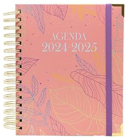 Agenda Escolar 2024-2025 Serendipia - Planificación Diaria y Anual, Encuadernación Premium - Agenda Anual con 1 Día por Página y separadores mensuales - Tamaño 2,5 x 17,5 x 21,5 cm - Sweetcolor