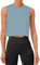 REORIA Damen Crop Tops Workout Tops Lose Ärmellose Cropped Muscle Tank Open Back Shirts Hellblau M