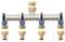 Anderlax Distributore dell'Acqua a 4 Vie, in Ottone, Adattatore da 3/4 Pollici con 4 connettori per Rubinetto da 3/4 a 1/2 per casa, Cortile/Lavatrice