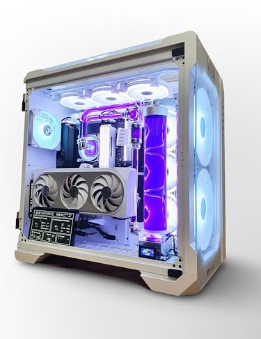 VIXIA High End Custom Watercooled Gaming PC - Intel Core i7 14700K 5.6GHz - GeForce RTX 4070ti Super DDR6X 12GB - DDR5 32GB 6000MHz - PCIe4.0 M.2 NVME 2TB - White - VXS-100W Purple