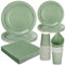 PARTY GO 96pcs Grass Green Tableware Set, Paper Plates Cups and Napkins, Solid Color Disposable Dinnerware Party Supplies for Wedding Birthday Baby Shower Party Table Decorations Serve 24 Guests