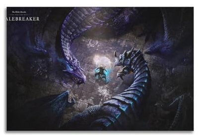 KIUYGPPJ The Elder Scrolls Online Scalebreaker-Spielposter, dekoratives Gemälde, Leinwand, Wandposter und Kunstdruck, moderne Familienschlafzimmer-Dekoration, Poster, 30 x 45 cm