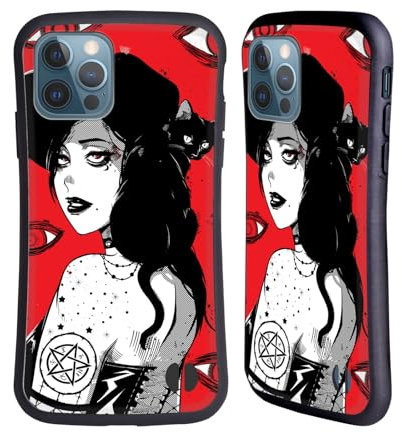 Head Case Designs Offizielle Zombie Makeout Club Schwarzes Makeup Grafiken Hybride Handyhülle Hülle Huelle kompatibel mit Apple iPhone 12 / iPhone 12 Pro