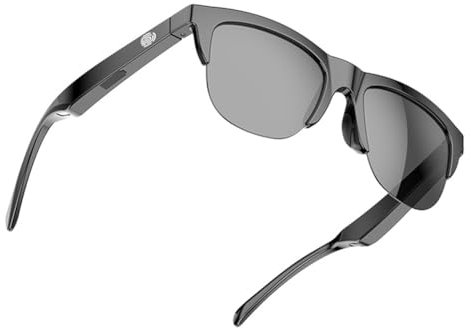 Osmond Bluetooth V5.3 Occhiali da sole Chiamata Sport All'aperto Cuffie HIFI Nero Tecnologia Anti-Touch UV, Nero