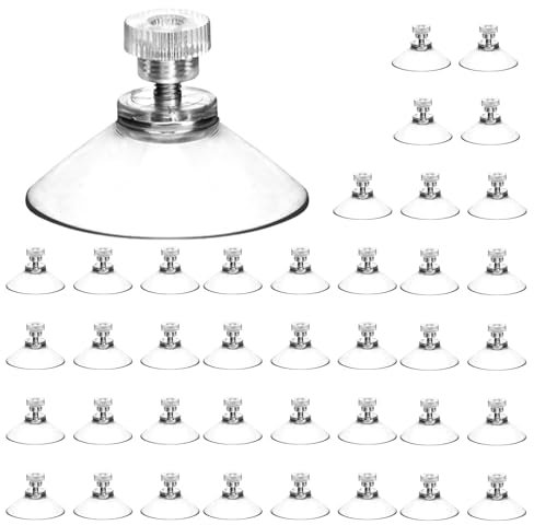 QWORK® 40 piezas de ventosa, ventosas para cristal, Ø 40mm con tuerca moleteada