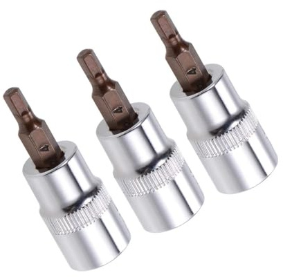TA-VIGOR 3Pcs Hex Bit Socket, 3/8 Drive x H4 (4mm) Allen Key Socket, Premium S2 Steel Bits, Hex Bit with 48mm Length for Ratchet Wrench, Torque Wrench, Slide Bar, Impact Power Drills
