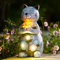 Yeomoo Solar Cat Garden Ornaments Outdoor - Resin Waterproof Decorations with Butterfly for Yard Lawn Patio Home Decor Accessories - Cat Gifts for Women Mum Grey