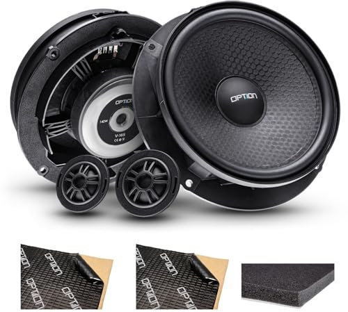 Option Haut-parleur arrière compatible avec Skoda Octavia III (type 5E) - Kit Enceinte Voiture 165mm, Haut-parleurs arrière 100 % Plug & Play, Compost 2 voies avec isolation et accessoires
