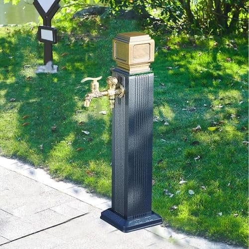 Colonne d'eau de jardin autoportante avec robinet à montage au sol pour jardin, terrasse, pelouse, fontaine élégante de jardin