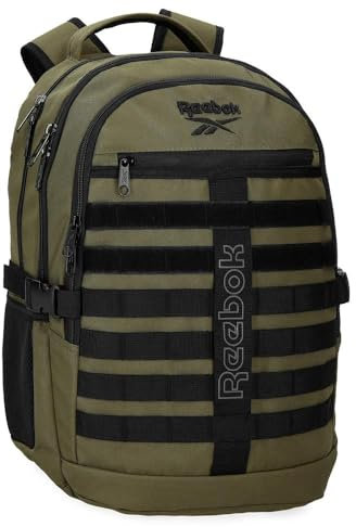 Reebok Cross Truck One Laptop-Rucksack aus Polyester, seitliche Kompression zur Anpassung der Last, breite ergonomische und gepolsterte Schultergurte von Joumma Bags, grün, Talla única, Rucksack 46,
