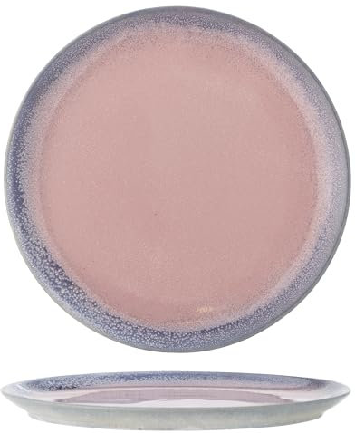 Bloomingville Paula Assiette en grès Motif rose 26,5 x 2 cm