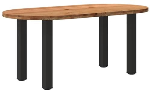 vidaXL Esstisch Hellbraun 180x90x74 cm Massivholz Eiche Oval, Küchentisch, Restauranttisch, Tisch Restaurant, Esszimmertisch, Bistrotisch