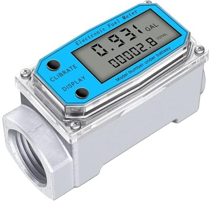 Wasserzähler, Digitaler Wasserdurchflussmesser, Digitales LCD-Display Mit NPT-Zähler Und FNPT-Gewinde, Gasöl-Kraftstoff-Durchflussmesser (1 Zoll)
