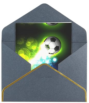 Weihnachtskarte mit coolem Fußball-Druck, Happy Holiday-Karte, einzelne unbedruckte Karte mit Umschlag, 11,4 x 15,7 cm