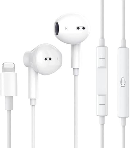 Auriculares para iPhone con Aislamiento de Ruido Soporte Control de Volumen de Llamadas,Cascos iPhone 13,Compatible con iPhone 14/14Pro/14/13/13 Pro/13 Pro Max/12/11Pro Max/11/SE/XR/X/XS Max/7/8/8Plus